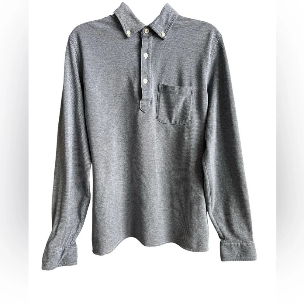 Men’s Bonobos Navy Slim Fit Long Sleeve Polo, Size Large